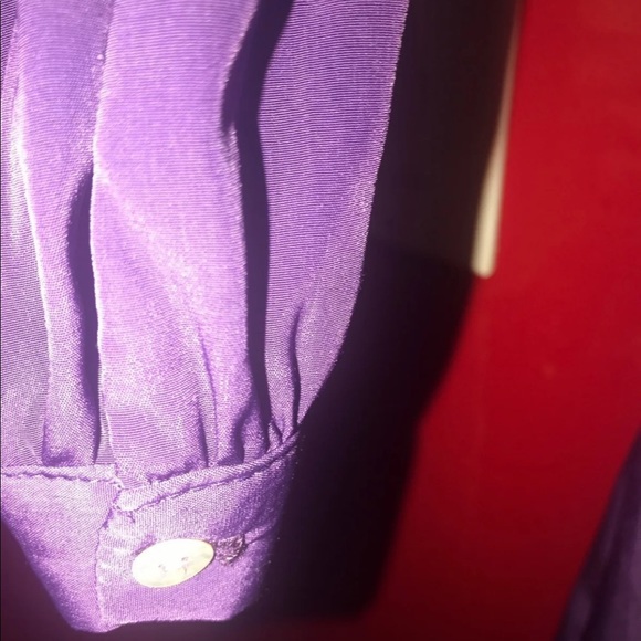 Pretty V Neck Purple Violet Long Sleeve Mini Dress - Picture 5 of 8